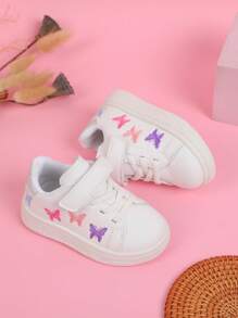 兒童運動鞋 平底跑步鞋 帶鞋帶 春秋時尚休閒女童鞋