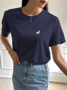 DAZY In Động vật Áo thun - Màu xanh hải quân - Xem 4