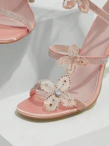 CUCCOO SZL Woman Shoes Atin Rhinestone Decor Strappy Sandals For Spring And Summer