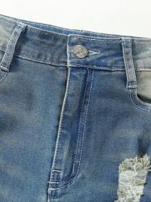Cậu bé Tween Rách Denim mùa giặt Quần jean - Rửa tối - Xem 7