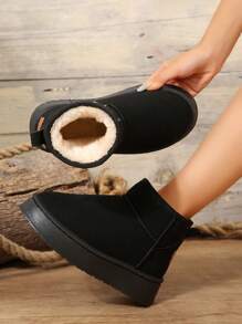2025 Black Short Ankle Snow Boots, Multi-ColorThick Warm Shoes Slip-ResistantBoots, Thick Bottom Warm Boots,Short Boots
