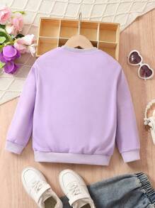 SHEIN Young Girl Mermaid & Letter Graphic Sweatshirt
