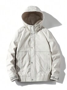 Cappotti da uomo Coulisse Tasca Cerniera Lettere Casual