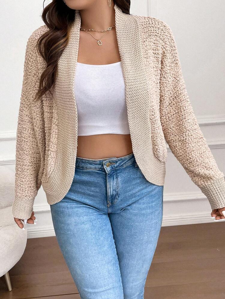 Plus Size Drop Shoulder Cardigan