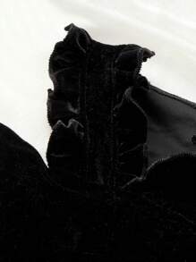 ROMWE 1入組絲絨波浪邊服飾公主寵物半身裙 - 彩色 - 查看 6