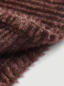 SHEIN MOD 一字肩荷葉袖T恤 - 巧克力棕 - 查看 4