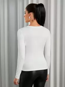 Zolique 骷髅圖案修身T恤 - 白色 - 查看 2