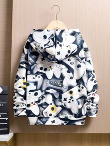 SHEIN 男大童遊戲手柄圖案連帽衛衣 - 彩色 - 查看 2