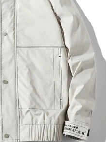 Cappotti da uomo Coulisse Tasca Cerniera Lettere Casual