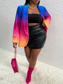 Slaydiva Hơn Bóng Khăn quàng Mở Mặt trước Áo vest - Nhiều màu - Xem 1