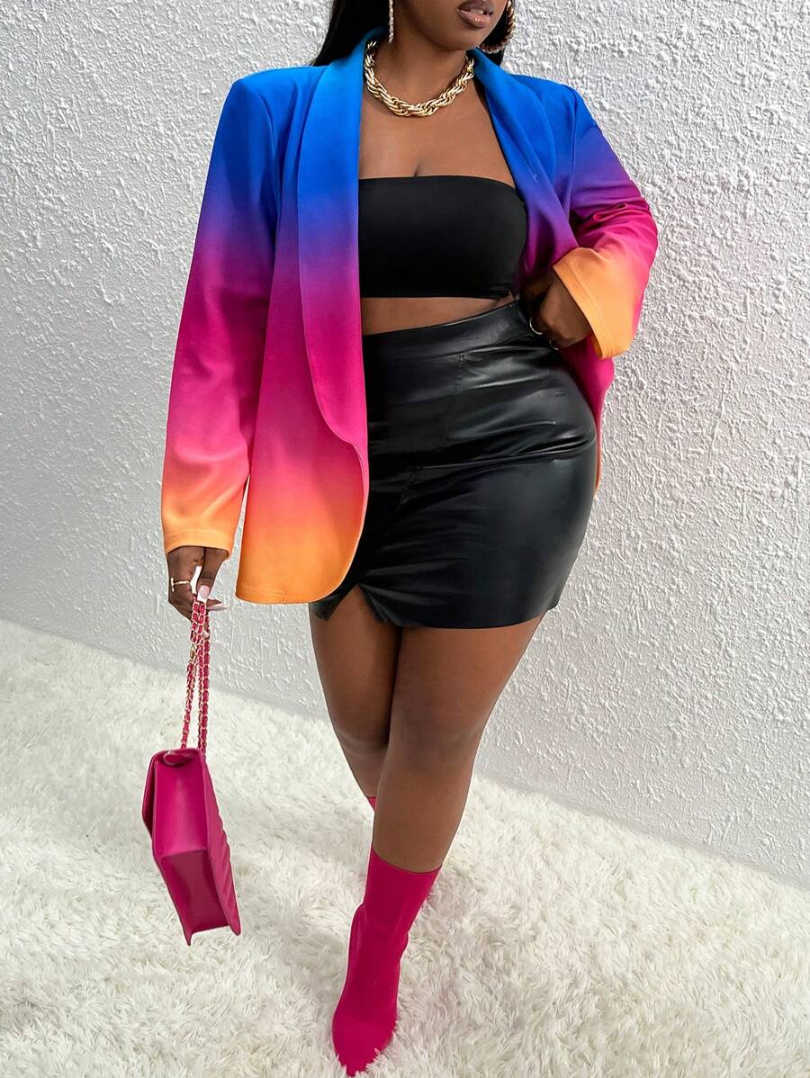 Slaydiva Hơn Bóng Khăn quàng Mở Mặt trước Áo vest - Nhiều màu - Xem 1