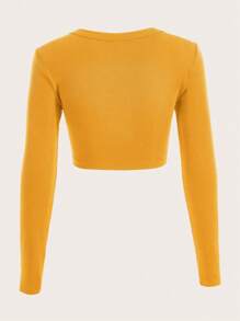 SHEIN EZwear Square Neck Crop Tee