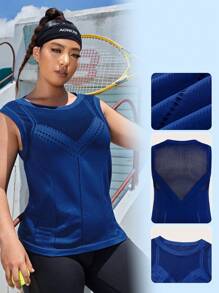 SHEIN Sport Studio Plus Hollow Out Sports Tank Top,Women Tennis Outfit