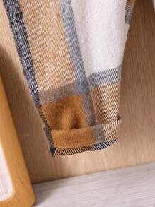 Baby Boy Plaid Print Flap Pocket Overall Jumpsuit, For Christmas - Coffee Brown - View 6