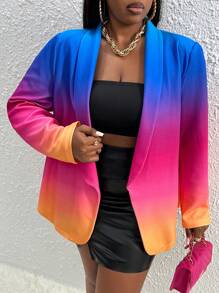 Slaydiva Hơn Bóng Khăn quàng Mở Mặt trước Áo vest - Nhiều màu - Xem 4