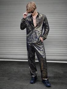 SWAVVY 1pc Allover Print Shirt & 1pc Pants - Multicolor - View 5