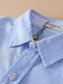 Cămașă cu design de barcă cu pânze și broderie pentru băieți, cu nasturi în față