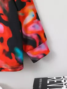 Young Boy Letter Graphic Tie Dye Sweatshirt - Red - View 5