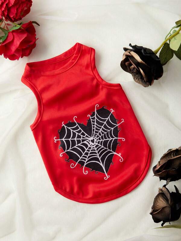 PAPER LOVES INK 1pc Heart & Spider Web Pattern Pet Vest