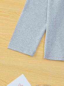 Conjunto de ropa de casa de niña preadolescente con camiseta estampada de koalas y pantalones largos