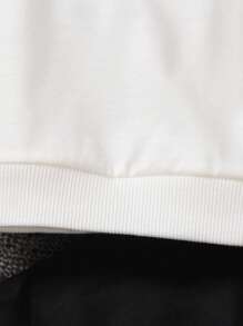 SHEIN 2pcs/Set Young Boy Crew Neck English Print Sweatshirt And English Printed Casual Pants, Fall/Winter Cute Fashion Streetwear Sportswear - Black - View 4