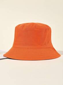 Einfarbig umkehrbarer Fischerhut - Orange - Übersicht 1