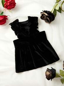 ROMWE 1入組絲絨波浪邊服飾公主寵物半身裙 - 彩色 - 查看 2