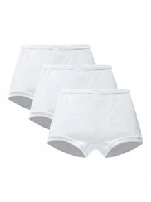 Bebé niña 3 piezas Calzoncillos boxer unicolor - Blanco - Ver 1