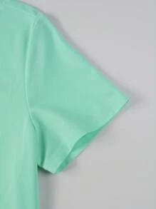 Manfinity Homme Men Patched Detail Polo Shirt - Mint Green - View 4