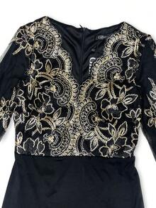 YISIKADO Vestido Cremallera Bordado Floral Estampado Random Elegante - Multicolor - Ver 5