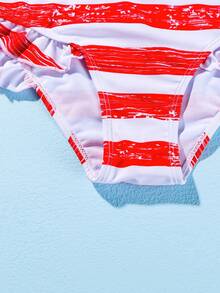 Tween Girl 美式印花荷叶边比基尼套装 夏日海滩 - 彩色 - 查看 3