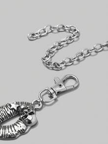 ROMWE Grunge Punk 1入組女性骷髏&嘴唇裝飾腰鏈 - 銀色 - 查看 6