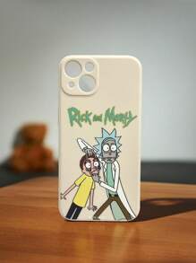 Rick and Morty | ROMWE 1入字母卡通人物圖案硅膠手機殼，適用於iPhone - 彩色 - 查看 1