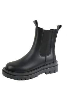 Teenagers' Thick Bottom Ankle Boots For Spring And Autumn, Unisex Black - Black - View 5