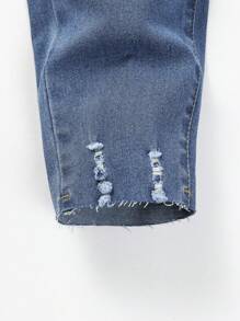 Tween Boy Ripped Washed Jeans - Medium Wash - View 8