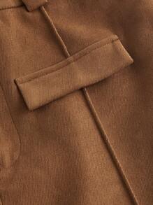 SHEIN MOD Chi tiết về Flap Mặt trước đường may Quần - màu nâu - Xem 3