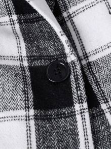 Manfinity VCAY Men Plaid Print Lapel Collar Overcoat, For Fall Winter - Multicolor - View 3