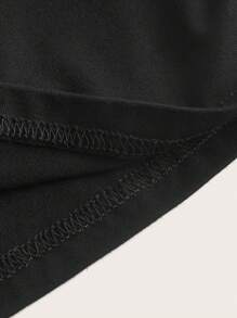 SHEIN ICON 鏤空喇叭褲 - 黑色 - 查看 7