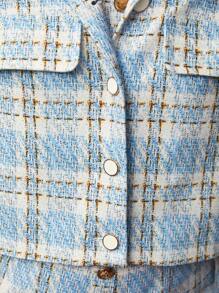 BizChic Plaid Print Flap Detail Jacket - Multicolor - View 7