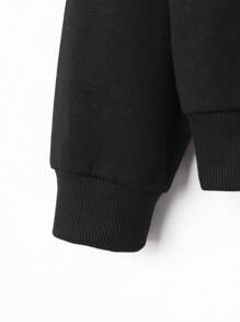 Joress PUNK Halloween Print Drop Shoulder Sweatshirt - Black - View 4