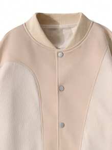 Manfinity Roghcode Siêu Quá lớn Nam Thả vai Áo khoác bomber ( Không có Áo thun ) - Màu be - Xem 5