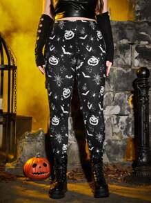 ROMWE PUNK 大碼萬聖印花緊身打底褲不附腰帶