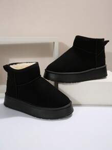 2025 Black Short Ankle Snow Boots, Multi-ColorThick Warm Shoes Slip-ResistantBoots, Thick Bottom Warm Boots,Short Boots