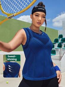 SHEIN Sport Studio Plus Hollow Out Sports Tank Top,Women Tennis Outfit
