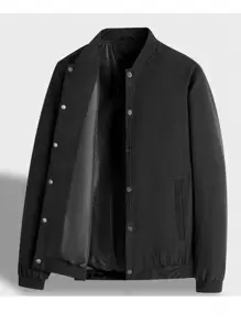 Manfinity Homme Nam Plus Túi xéo Cổ Đứng Áo khoác bomber - màu đen - Xem 1