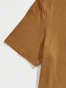 Manfinity VCAY Hombres Camiseta con estampado de dólar y letra - Marrón - Ver 3