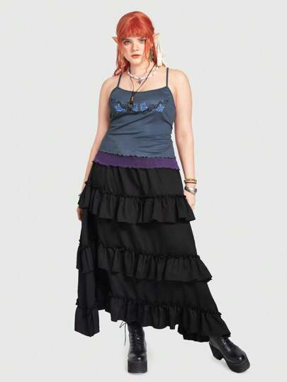 Fairycore Plus Butterfly Print Cami Top