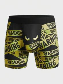 Extended Sizes 卡通 字母男士平角褲 - 彩色 - 查看 1