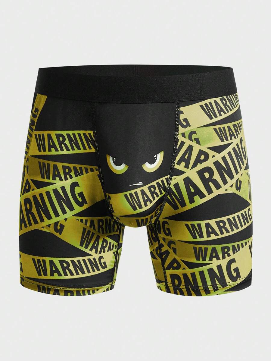 Extended Sizes 卡通 字母男士平角褲 - 彩色 - 查看 1