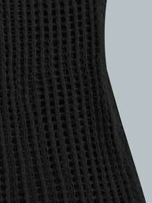 女大童素色針織罩衫洋裝 - 黑色 - 查看 6